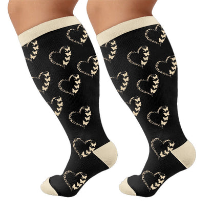 Plus Size Colorblock Heart Compression Socks - image 10