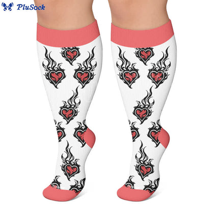 Plus Size Devil Skull Heart Compression Socks - image 7