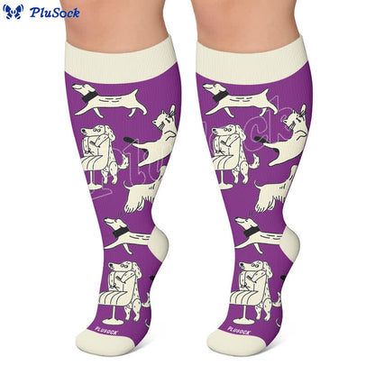 Plus Size Colorful Cat Face Compression Socks - image 6