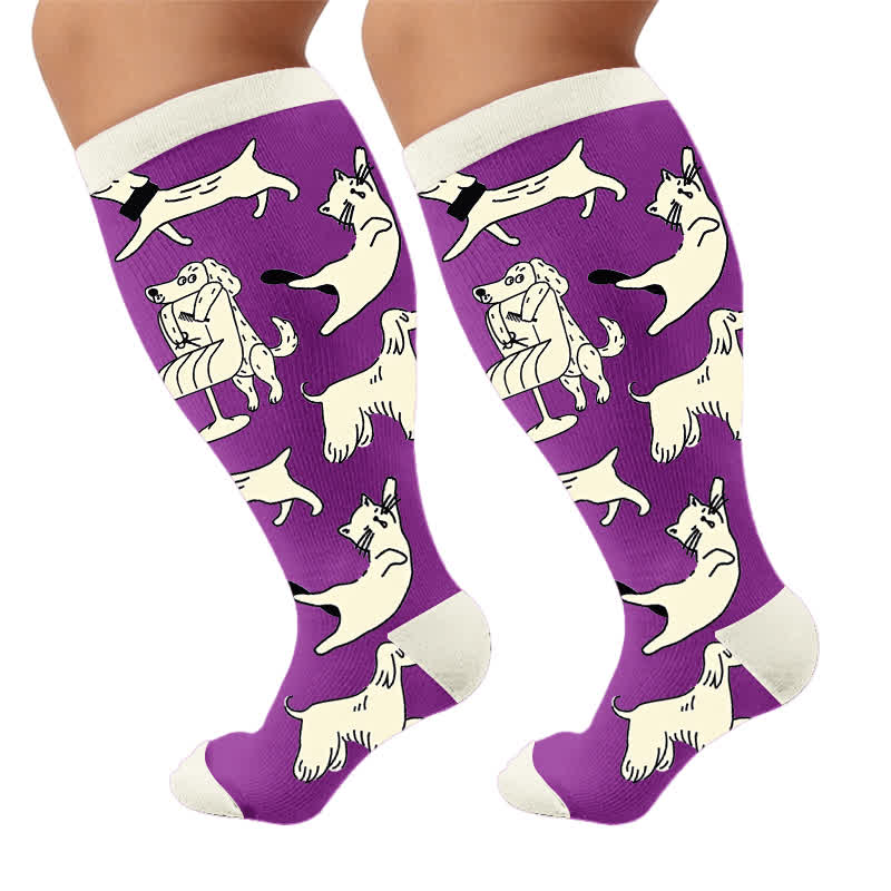 Plus Size Colorful Cat Face Compression Socks - image 9