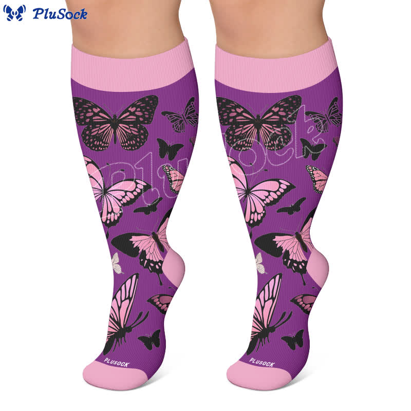 Plus Size Allover Butterfly Compression Socks - image 6