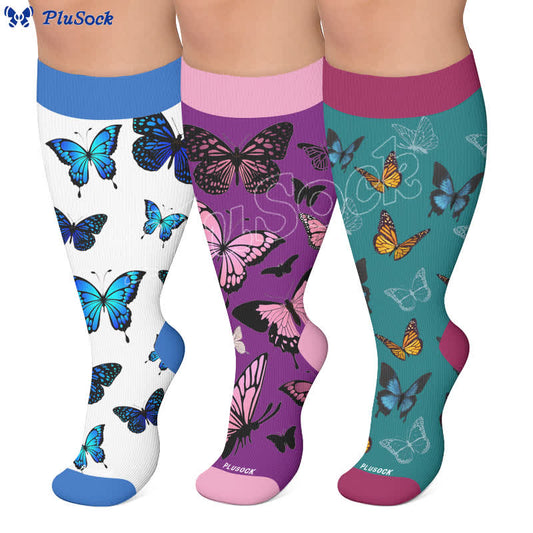 Plus Size Allover Butterfly Compression Socks - image 0