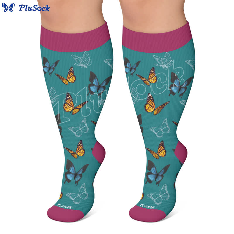 Plus Size Allover Butterfly Compression Socks - image 7
