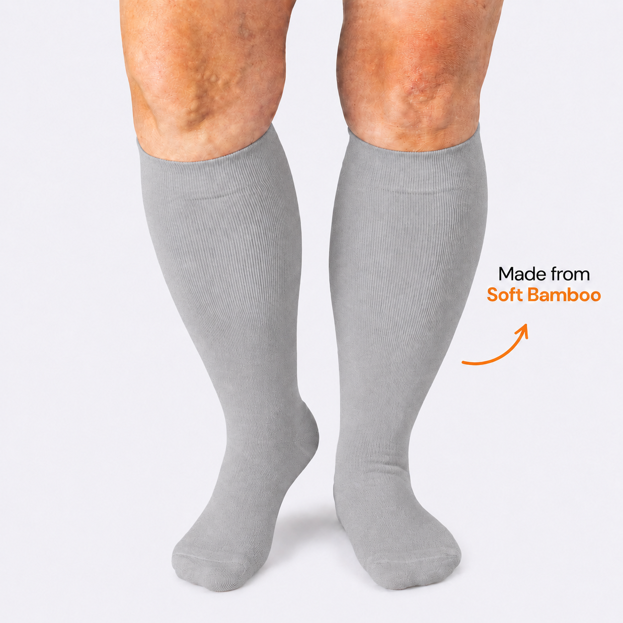 Plus Size Grey Bamboo Compression Socks - image 0