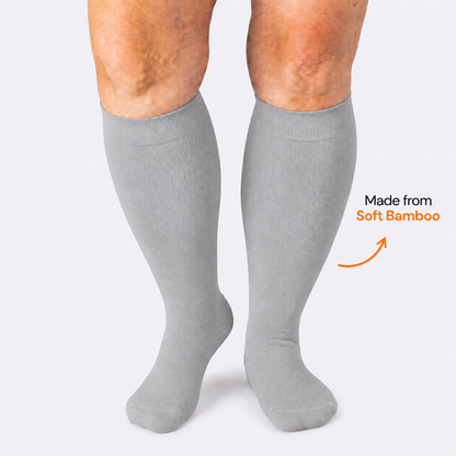Plus Size Grey Bamboo Compression Socks - image 0