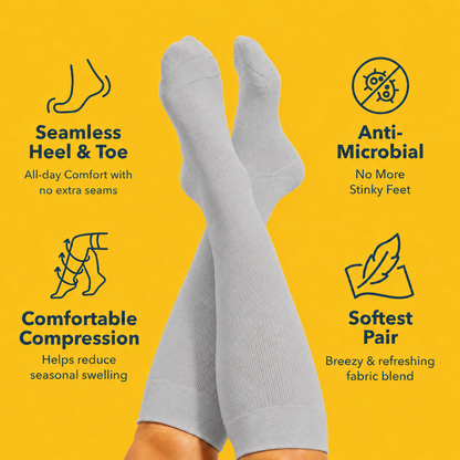 Plus Size Grey Bamboo Compression Socks - image 2