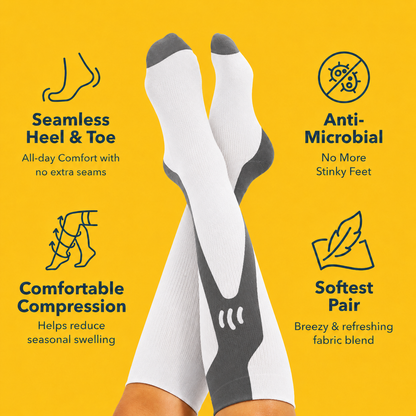 Plus Size White Sport Bamboo Compression Socks - image 1