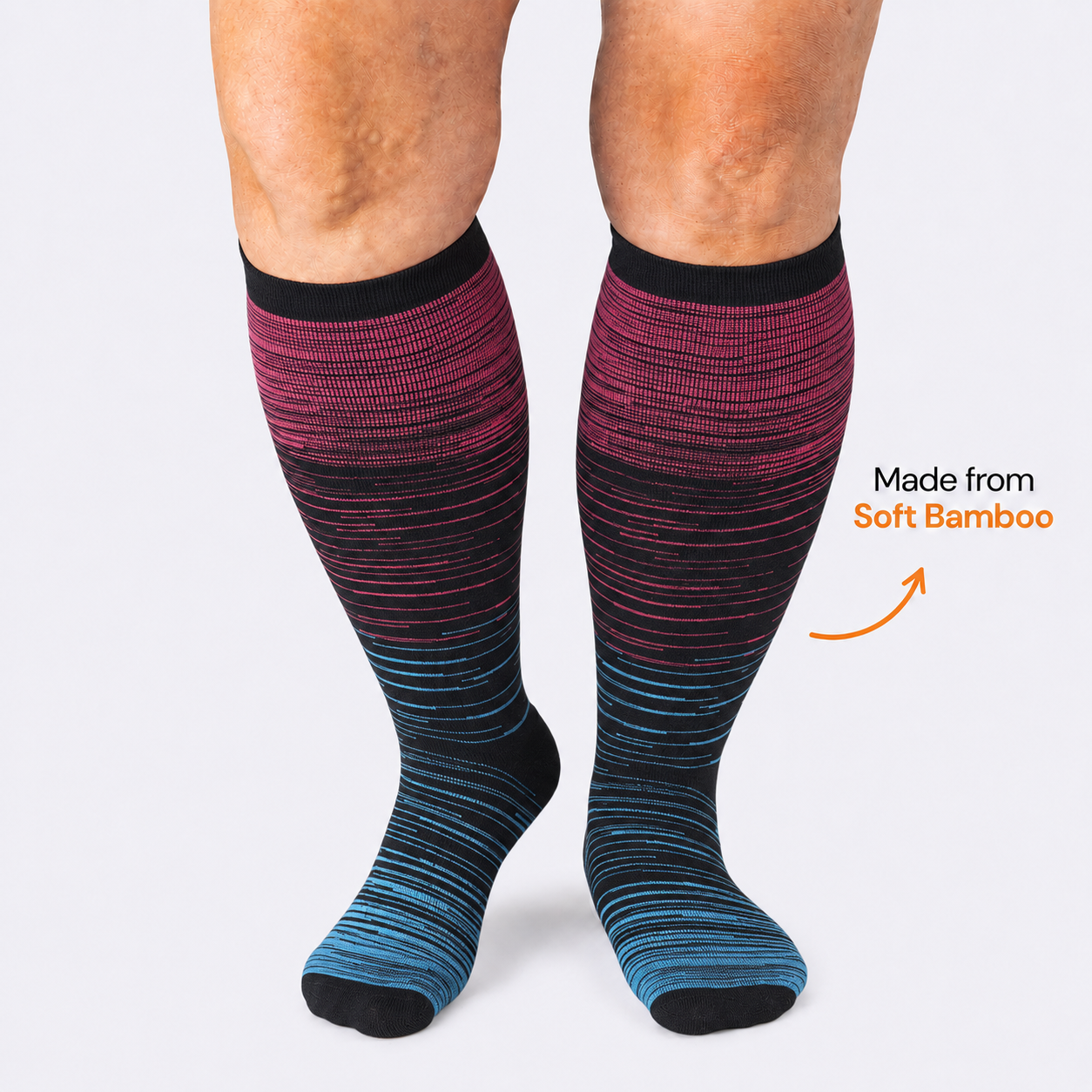 Plus Size Rose Stripe Bamboo Compression Socks - image 0