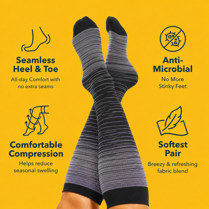 Plus Size Purple Stripe Bamboo Compression Socks - image 1