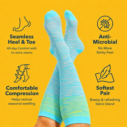 Plus Size Yellow Stripe Bamboo Compression Socks - image 1