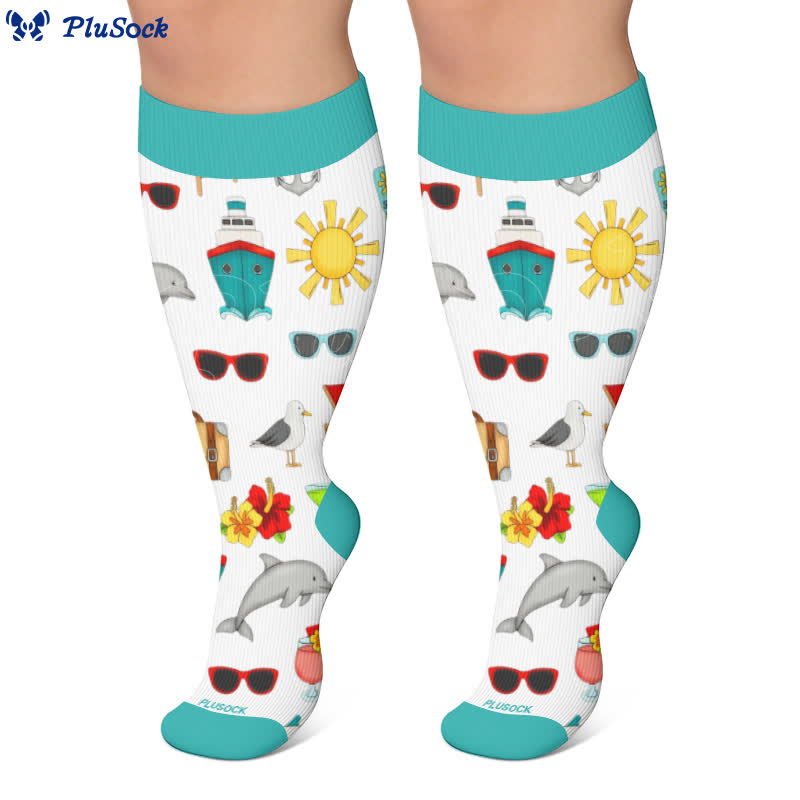 Plus Size Funny Pattern Compression Socks - image 6