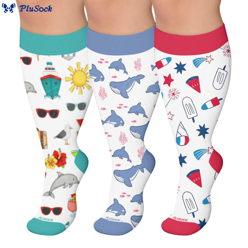 Plus Size Funny Pattern Compression Socks - image 0