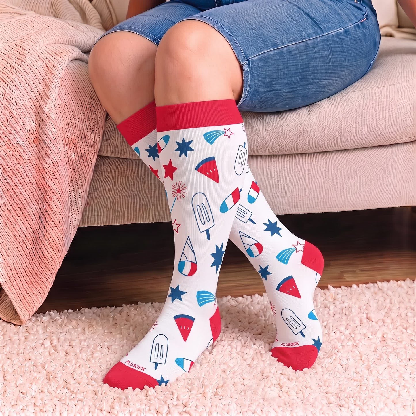 Plus Size Funny Pattern Compression Socks - image 3