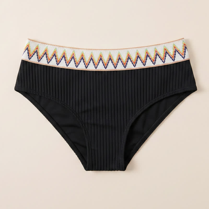 Ribbed Geometric Trim Swimwear - image 7