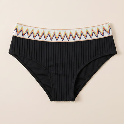 Ribbed Geometric Trim Swimwear - image 7