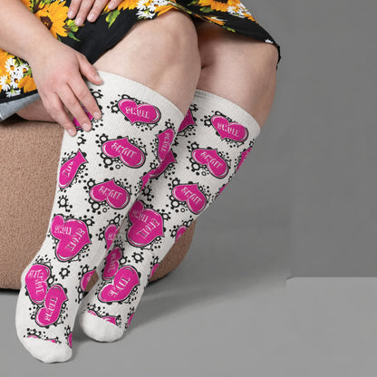 Plus Size Skull Crown Compression Socks - White(1 Pair) - 4XL - image 2