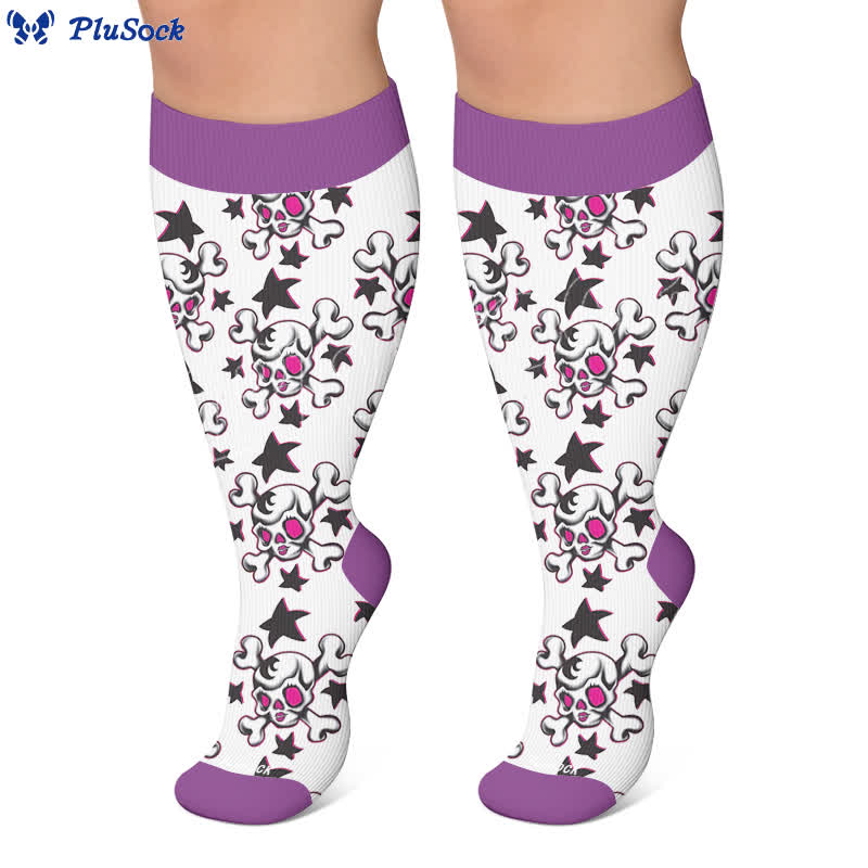 Plus Size Skull Crown Compression Socks - image 5
