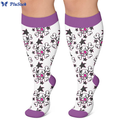 Plus Size Skull Crown Compression Socks - image 5