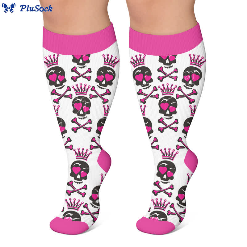 Plus Size Skull Crown Compression Socks - image 7