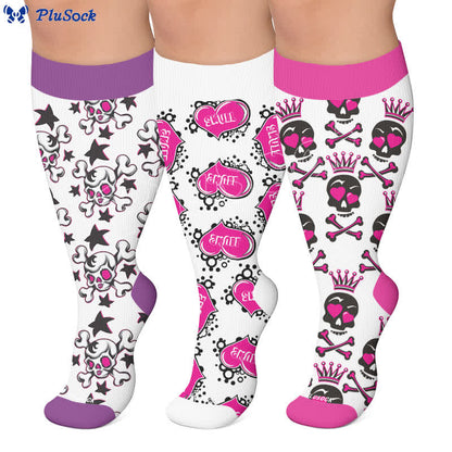 Plus Size Skull Crown Compression Socks - image 0