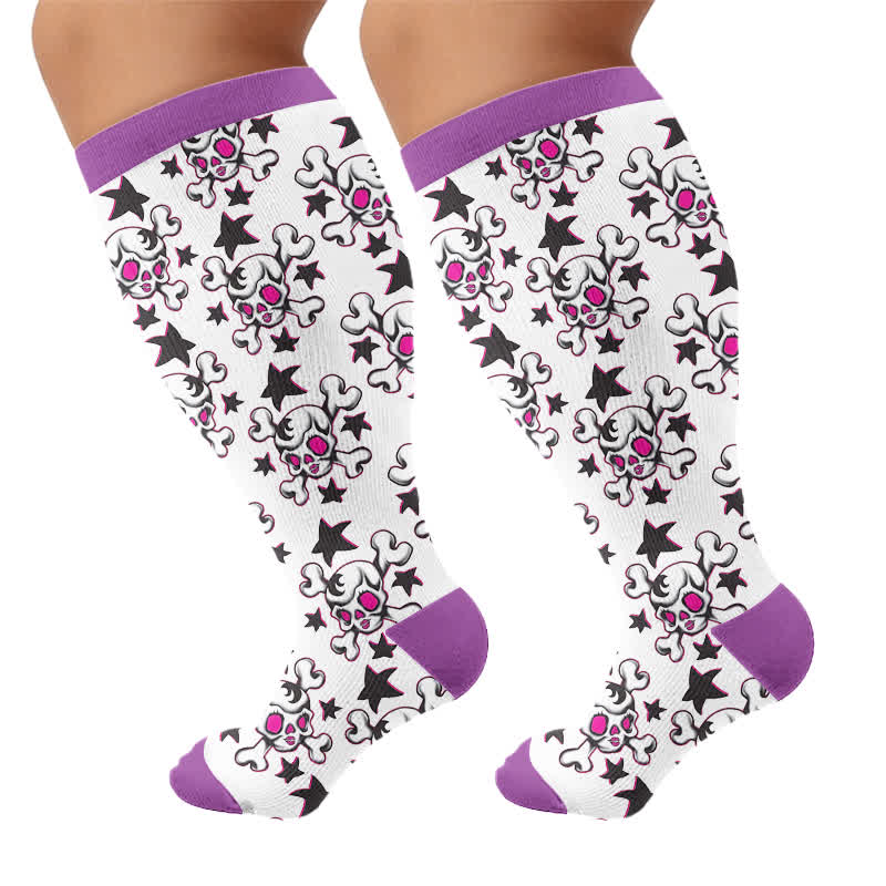 Plus Size Skull Crown Compression Socks - image 8