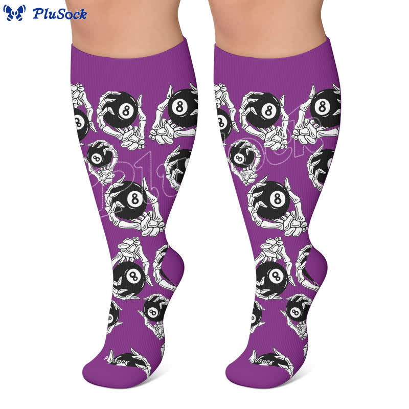 Plus Size 8-Ball Skull Compression Socks - image 5