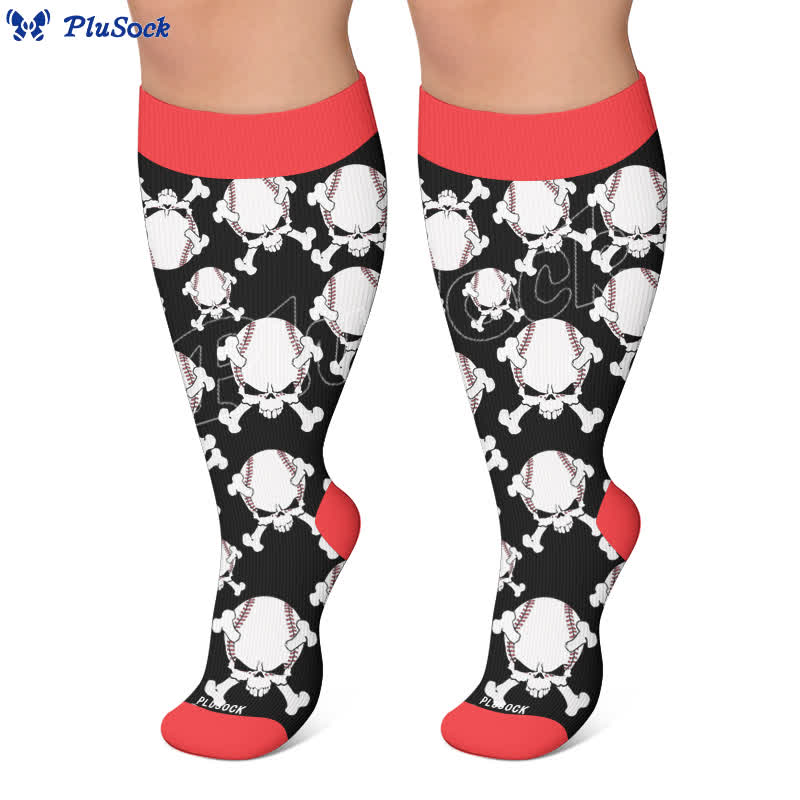 Plus Size 8-Ball Skull Compression Socks - image 7