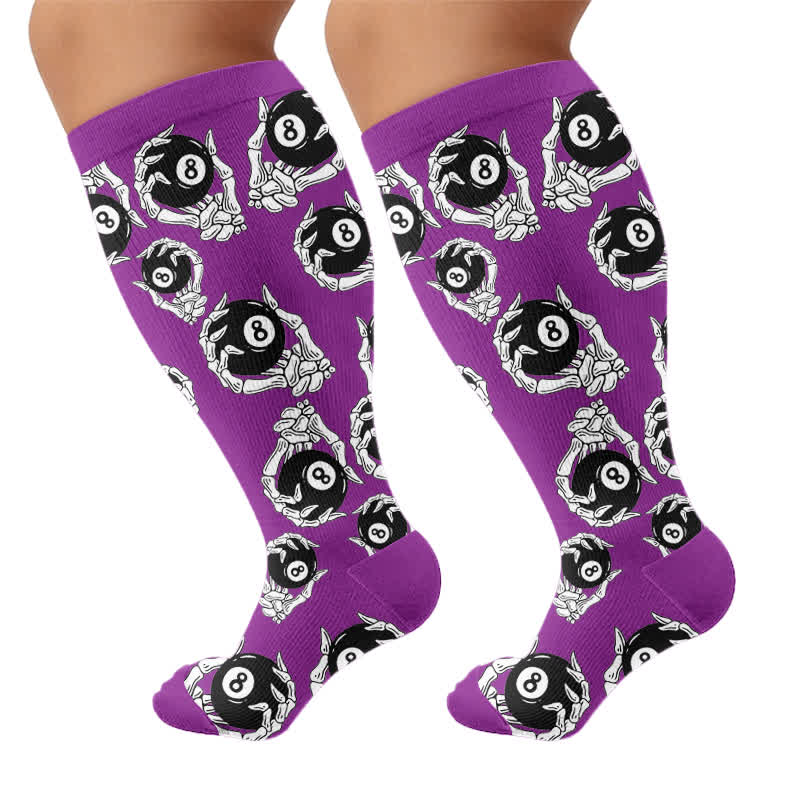 Plus Size 8-Ball Skull Compression Socks - image 8
