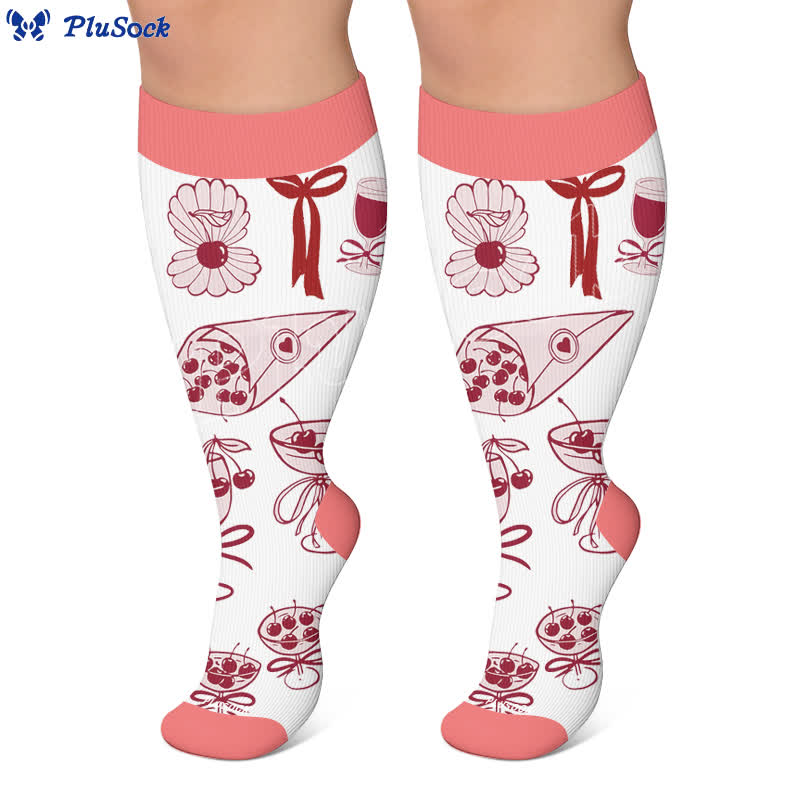 Plus Size Lemon Cocktail Compression Socks - image 6