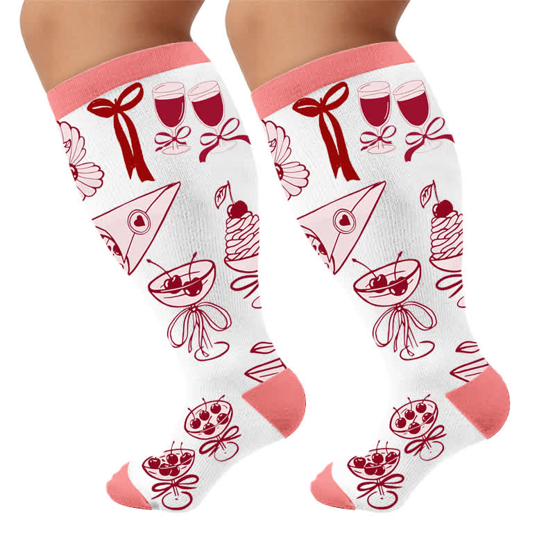 Plus Size Lemon Cocktail Compression Socks - image 9