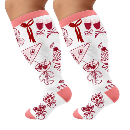 Plus Size Lemon Cocktail Compression Socks - image 9