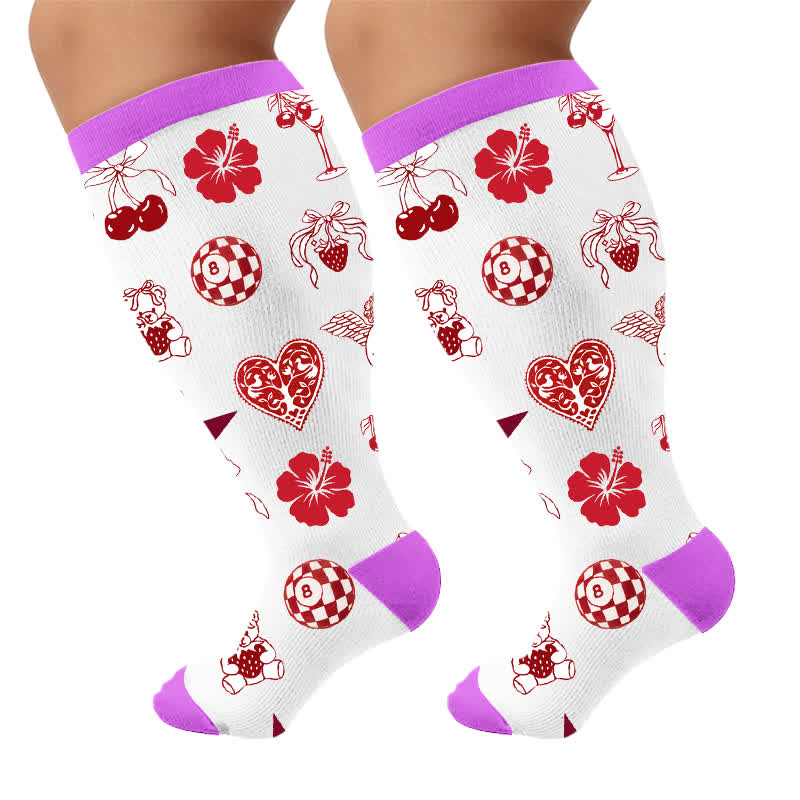Plus Size Lemon Cocktail Compression Socks - image 10