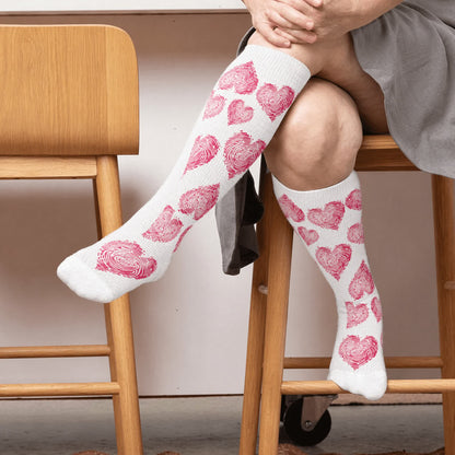 Plus Size Sexy Heart Compression Socks - White(1 Pair) - 4XL - image 2