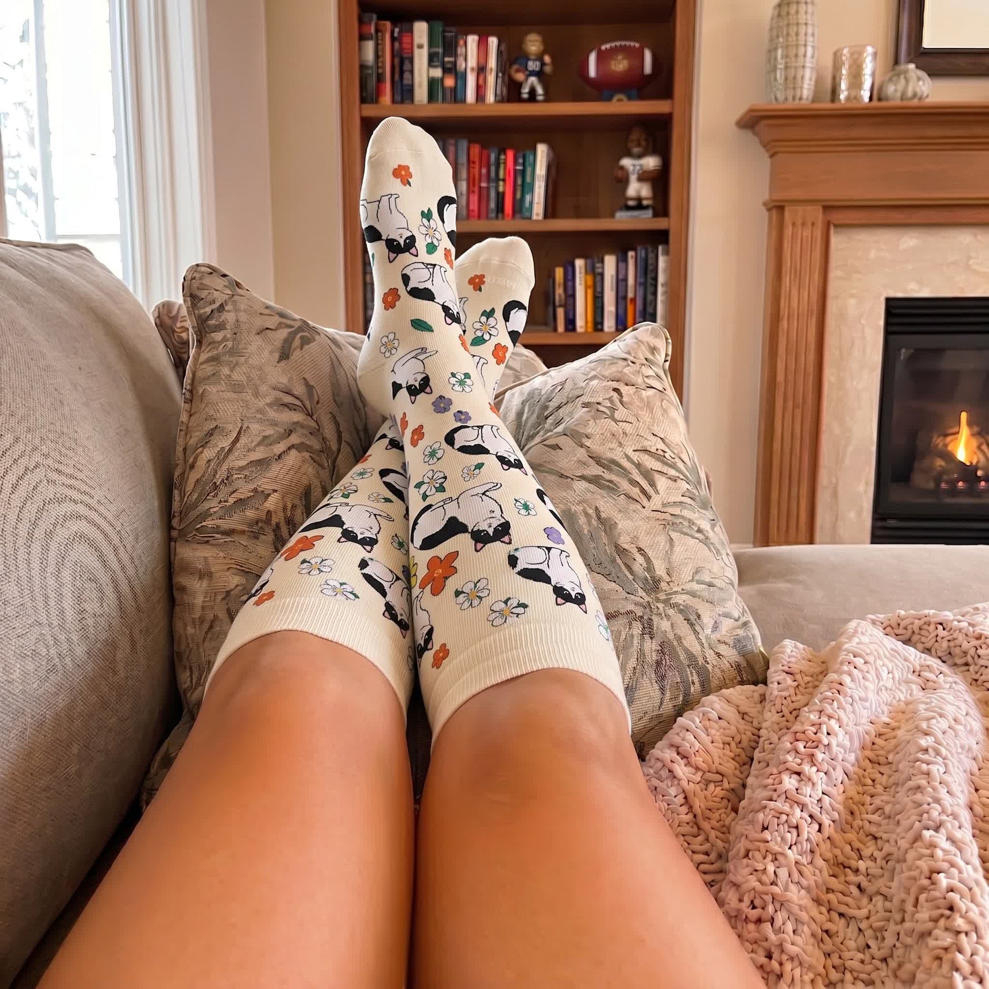 Plus Size Fun Cartoon Cat & Dog Print Compression Socks - image 3