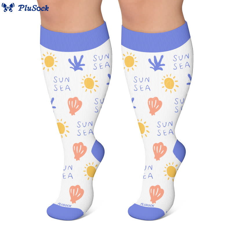Plus Size Cute Cartoon Print Novelty Compression Socks - image 5