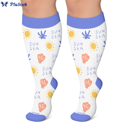 Plus Size Cute Cartoon Print Novelty Compression Socks - image 5