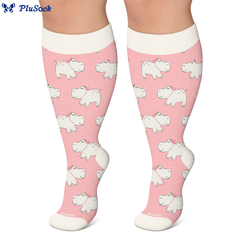Plus Size Cute Cartoon Print Novelty Compression Socks - image 7