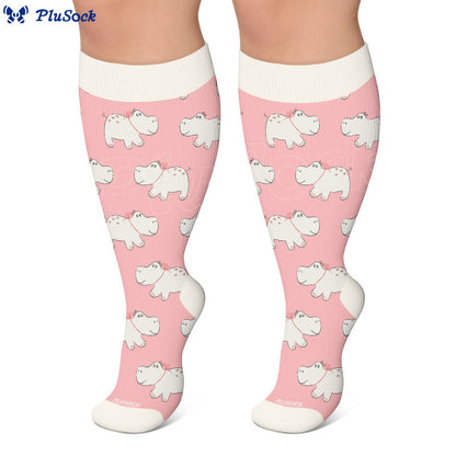 Plus Size Cute Cartoon Print Novelty Compression Socks - image 7