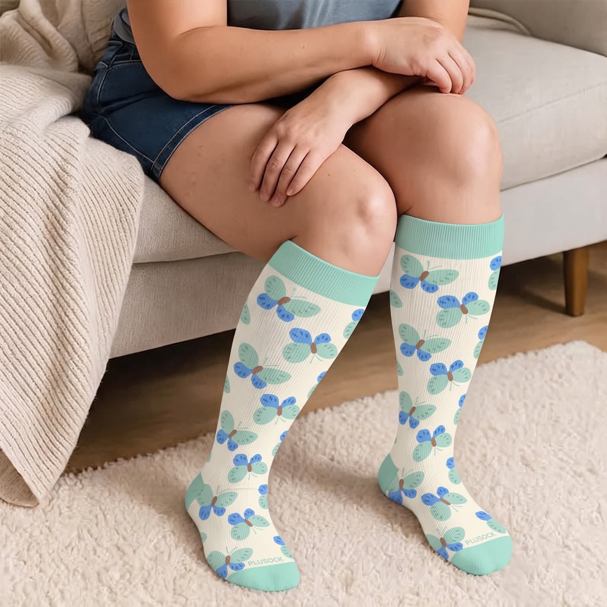 Plus Size Cute Cartoon Print Novelty Compression Socks - image 3