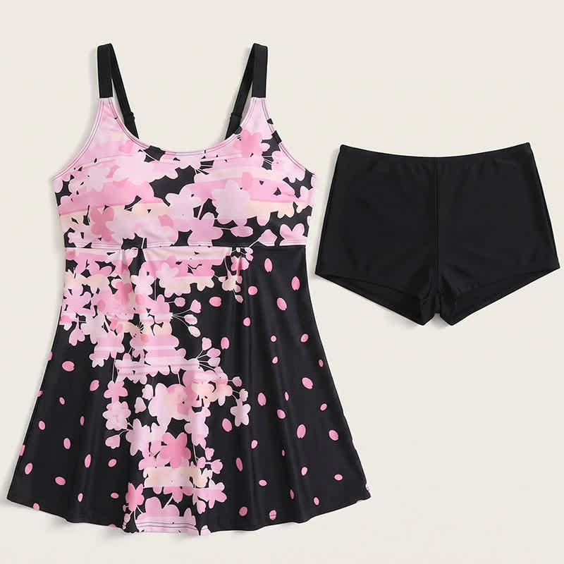 Pink Floral Tankini Swimsuit - Pink - 5XL - image 3