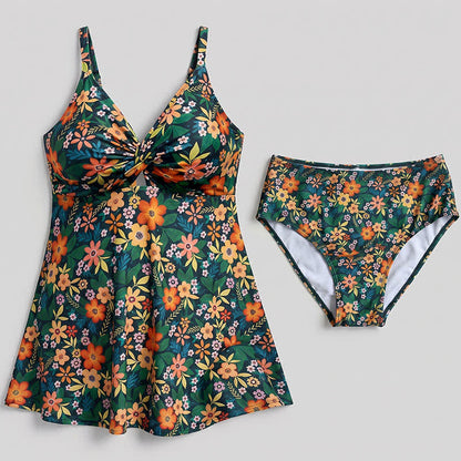 Twist Front Two-piece Swimsuit - Yellow - 5XL - image 15
