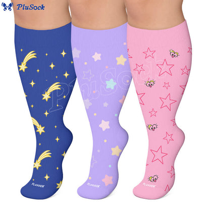 Plus Size Starry Sky Compression Socks - image 0