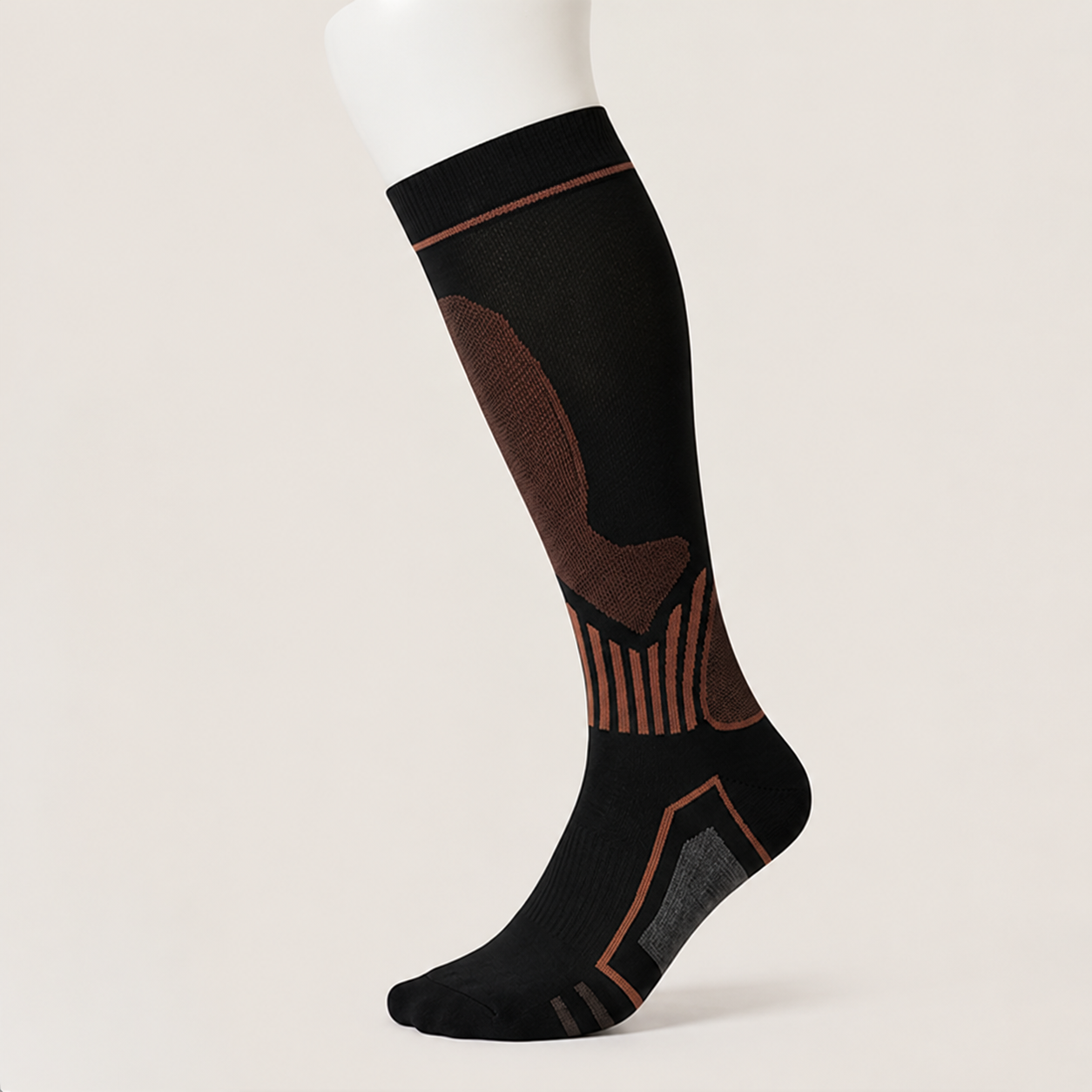 Ribbed Contrast Compression Socks(6 Pairs) - image 1
