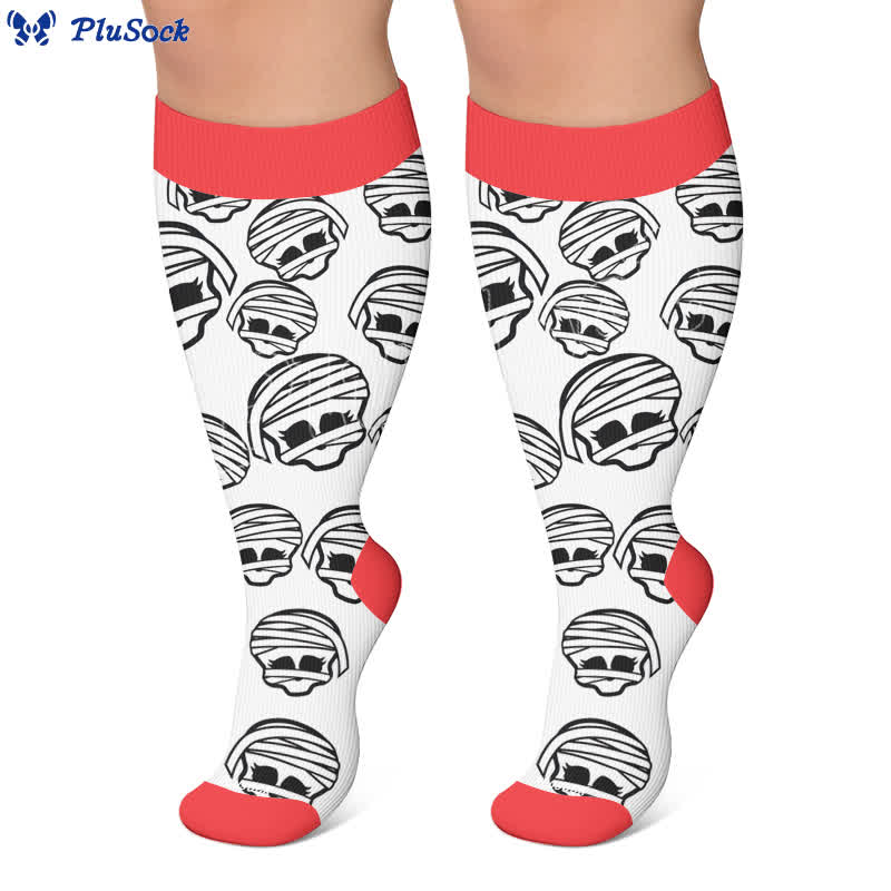 Plus Size Bandaged Skull Compression Socks - image 7