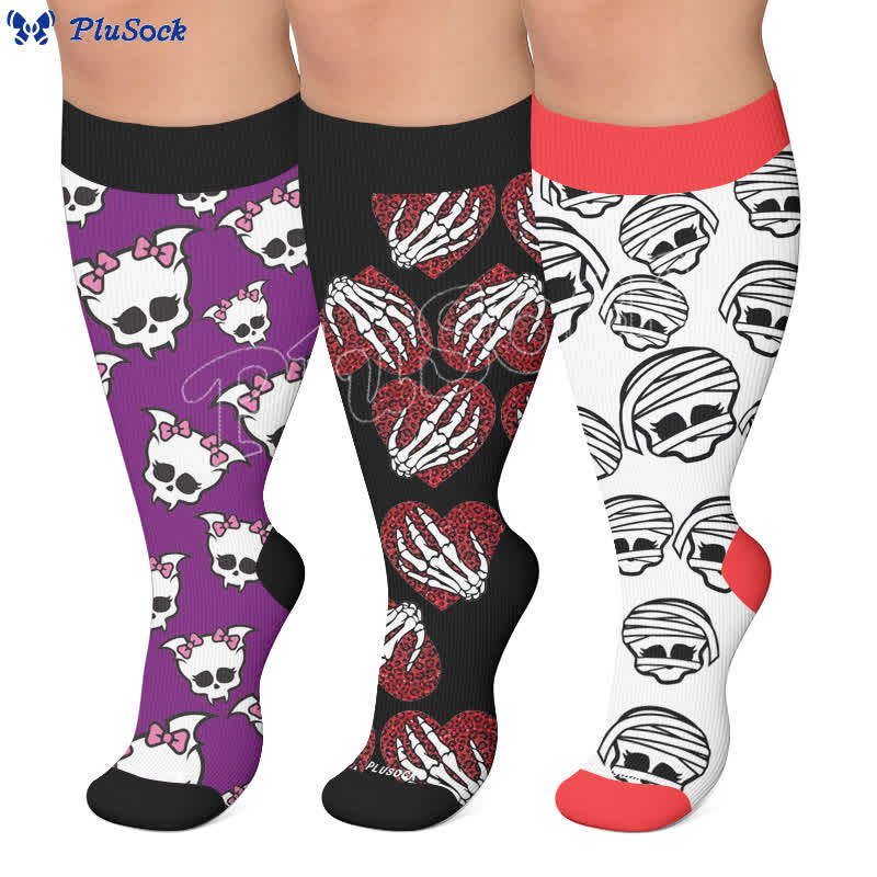 Plus Size Bandaged Skull Compression Socks - image 0