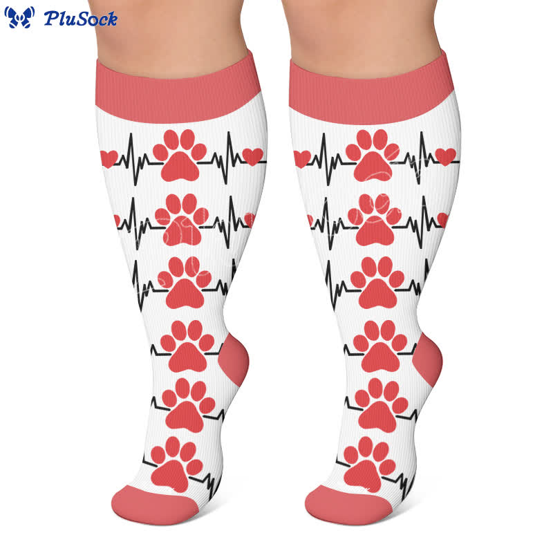 Plus Size Heart Scratching Cat Compression Socks - image 6