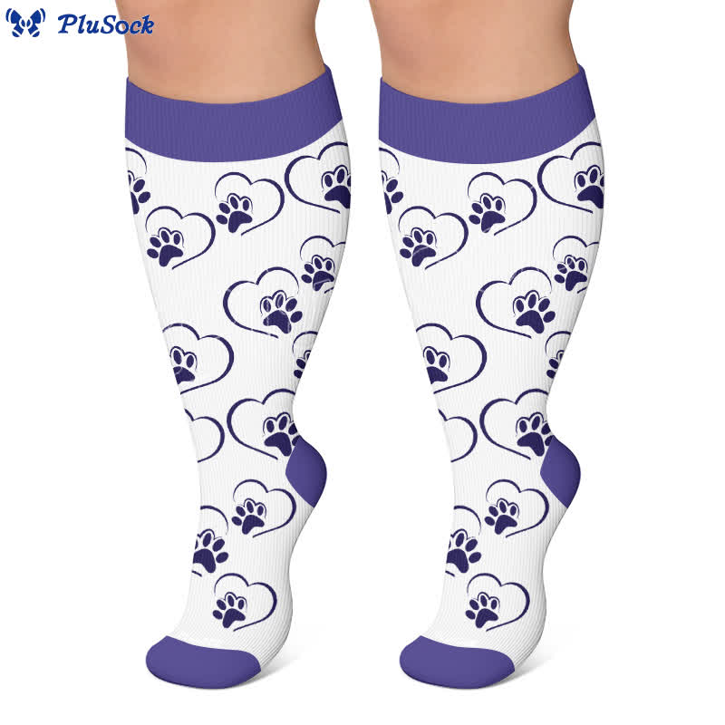 Plus Size Heart Scratching Cat Compression Socks - image 7