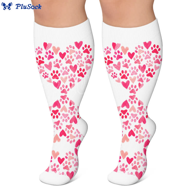 Plus Size Heart Scratching Cat Compression Socks - image 5