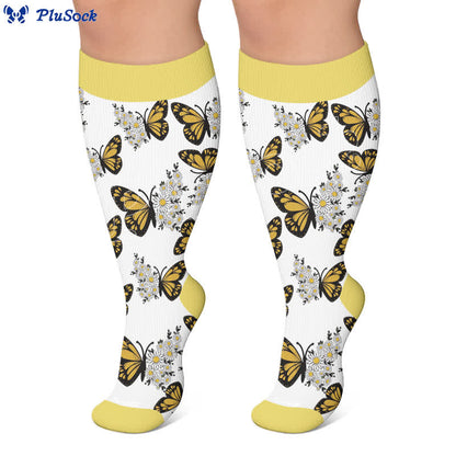 Plus Size Sunset Butterfly Compression Socks - image 7