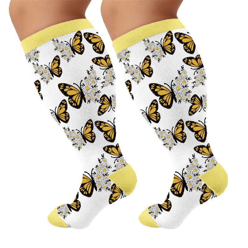 Plus Size Sunset Butterfly Compression Socks - image 10